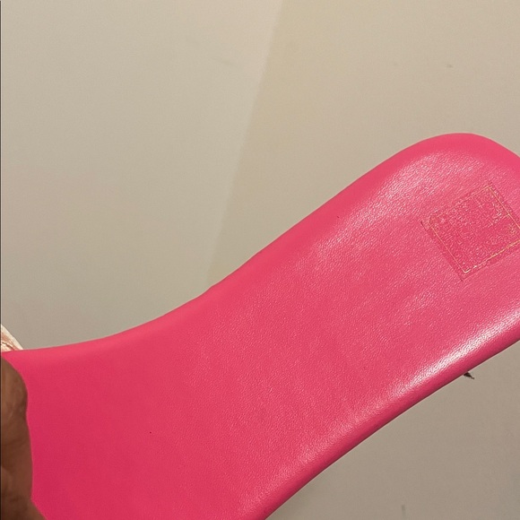 Pink Ruffled Slide Sandals - Picture 3 of 4